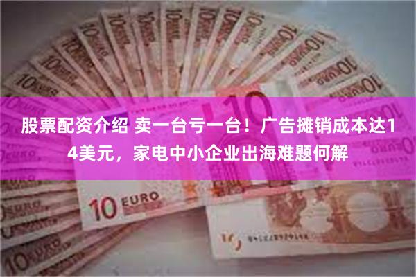 股票配资介绍 卖一台亏一台！广告摊销成本达14美元，家电中小企业出海难题何解