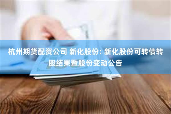 杭州期货配资公司 新化股份: 新化股份可转债转股结果暨股份变动公告
